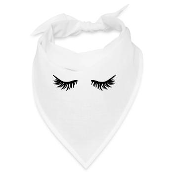 Geschlossene Augen - Wimpern - Bandana - Weiß - Vorne