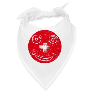 Schweizer Smiley - Bandana - Weiß - Vorne
