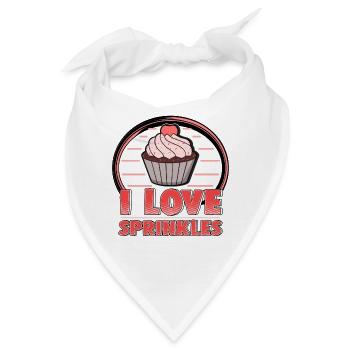 Schönes Cupcake/ Muffin Shirt "I love sprinkles" - Bandana - Weiß - Vorne