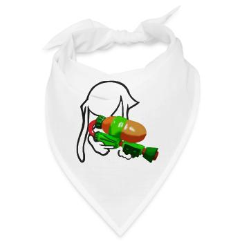 Inklink mit Waffe, Splatoon, Gamer, Zocken - Bandana - Weiß - Vorne