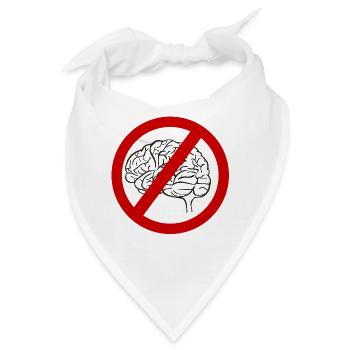 Gehirn verboten (Denken verboten) Verbotszeichen - Bandana - Weiß - Vorne