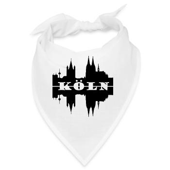 Koeln Skyline Silhouette - Bandana - Weiß - Vorne