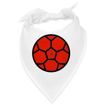 Fußball WM Flagge Marokko Weltmeisterschaft - Bandana - Weiß - Vorne