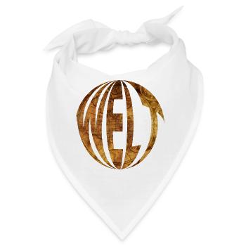 Welt Kugel Weltkugel - Bandana - Weiß - Vorne