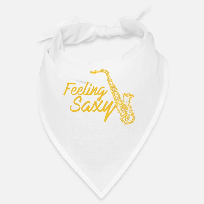 Saxophon - Bandana - Weiß
