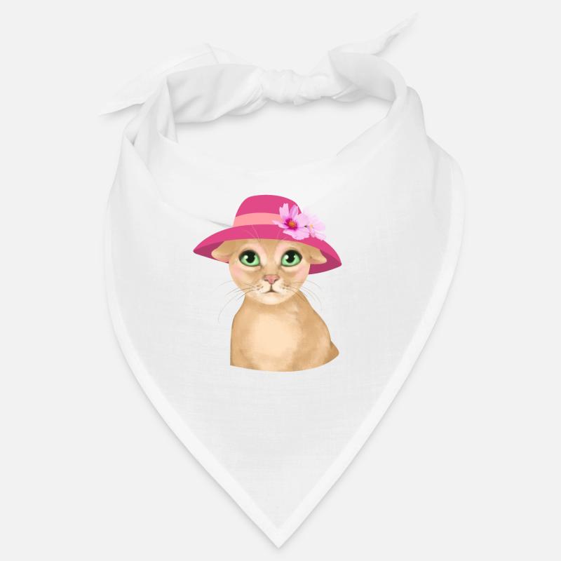 Chat avec chapeau et fleur Bandana
