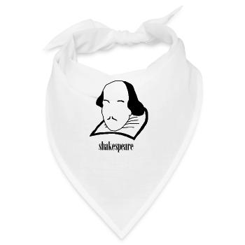 Shakespeare Kopf - Geschenkidee - Bandana - Weiß - Vorne