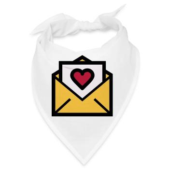 Liebesbrief zum Valentinstag - Bandana - Weiß - Vorne