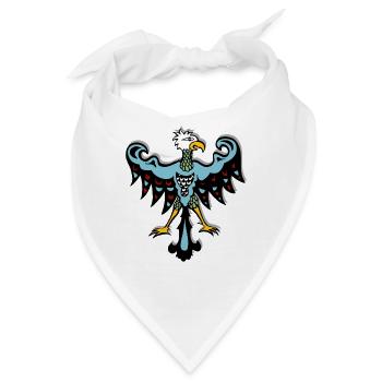 Adler Tribal Indianer Symbol Totem Tattoo Ethno - Bandana - Weiß - Vorne