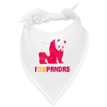 I love Pandas - Bandana - Weiß - Vorne
