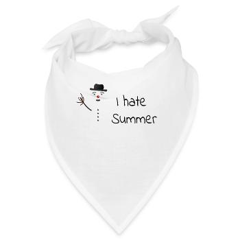 Ich hasse den Sommer, schmelzender Schneemann - Bandana - Weiß - Vorne