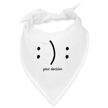 glücklich oder traurig? Emotionen Smiley - Bandana - Weiß - Vorne