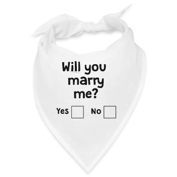 Will you marry me? - Bandana - Weiß - Vorne