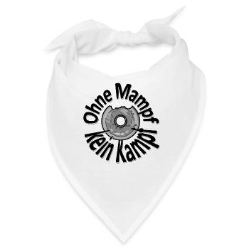 Ohne Mampf kein Kampf - Bandana - Weiß - Vorne