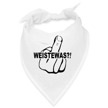 WEISTEWAS (Weist du was)?! Leck mich - Bandana - Weiß - Vorne