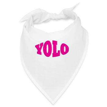 YOLO pink - Bandana - Weiß - Vorne