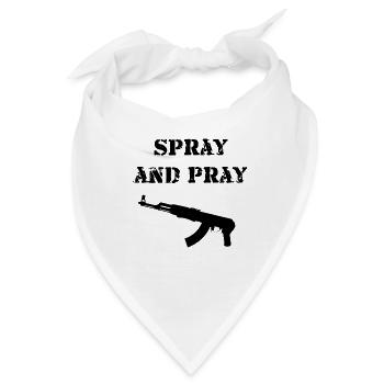 Spray and Pray AK-47 Geschenk Idee - Bandana - Weiß - Vorne