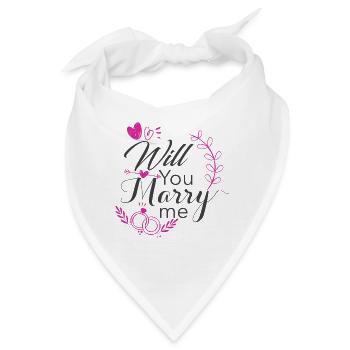 will you marry me - Bandana - Weiß - Vorne