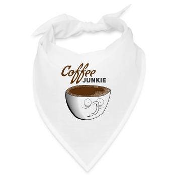 Kaffee Junkie - Bandana - Weiß - Vorne