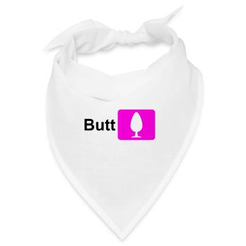 Butt Plug Symbol Pink (für hellen Hintergrund) - Bandana - Weiß - Vorne