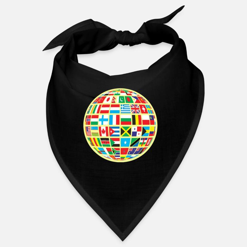 Carte du monde globe terrestre globe pays drapeaux continents Bandana