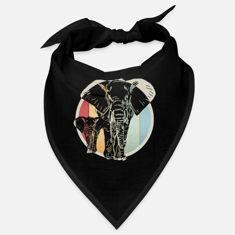 Colorful retro elephant Bandana