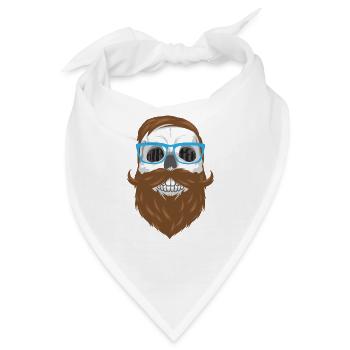 Hipster Face - Bandana - Weiß - Vorne