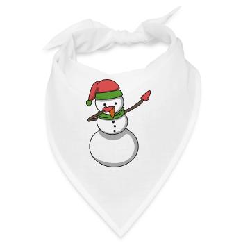 Schneemann dabbing Hip Hop Geschenk Weihnachten - Bandana - Weiß - Vorne