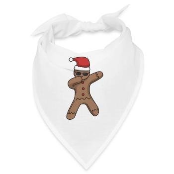 Lebkuchenmann dabbing Weihnachten Geschenk Mütze - Bandana - Weiß - Vorne