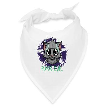 Purr Evil - Satanic Cat Pentagram - Bandana - Weiß - Vorne