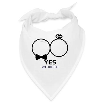 Hochzeit we did it - Bandana - Weiß - Vorne