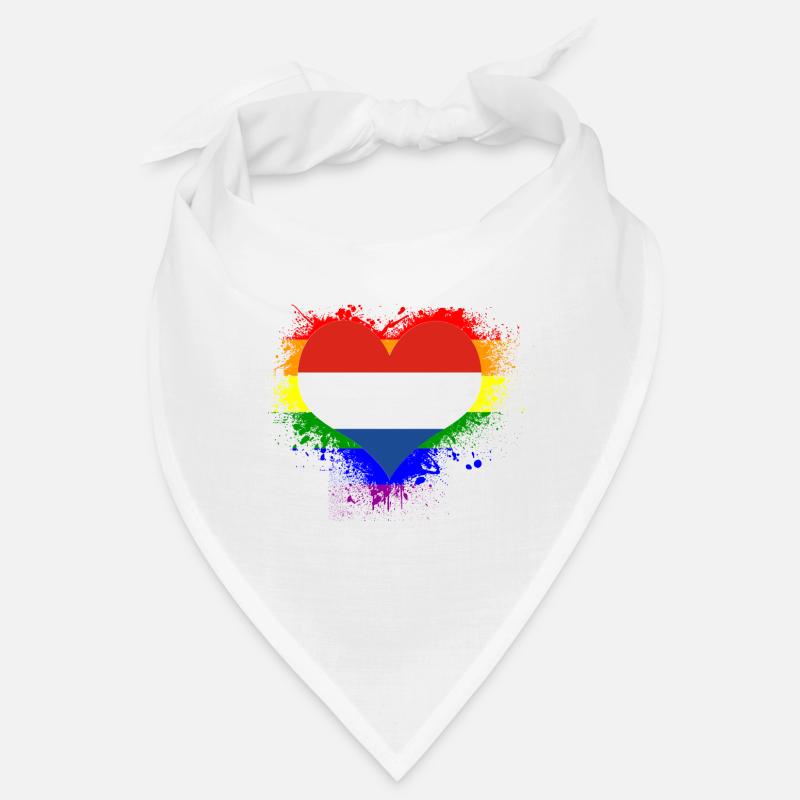 Rainbow Flag Heart Netherlands GayPride Bandana