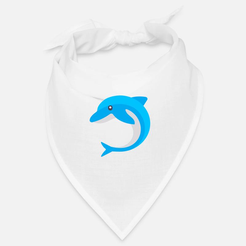 dauphin bleu - Bandana - blanc