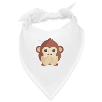 süßes Affen Emoticon - Bandana - Weiß - Vorne