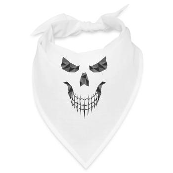 Totenkopf geometrisch - Bandana - Weiß - Vorne