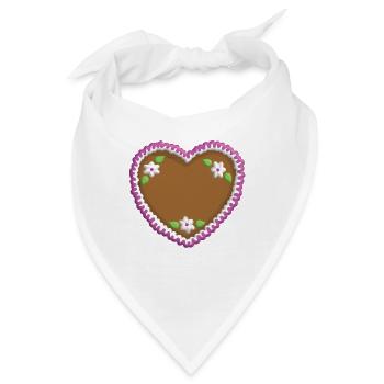 Lebkuchenherz für eigenen Text - Bandana - Weiß - Vorne