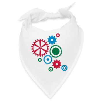 Neun Zahnräder - Bandana - Weiß - Vorne