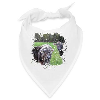 Das Tiroler Grau Vieh ist eine alte Rinderrasse - Bandana - Weiß - Vorne