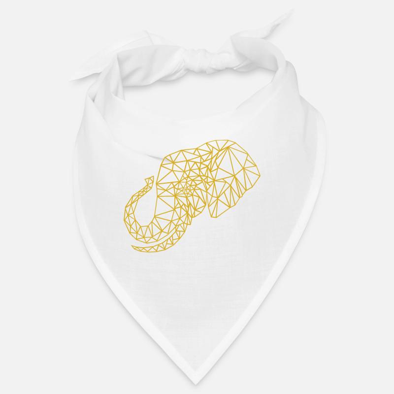 Low Poly Art Eléphant Or - Idée cadeau Bandana
