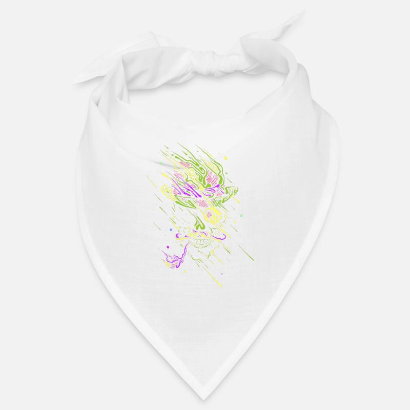 Glowing graffiti neon skull Bandana