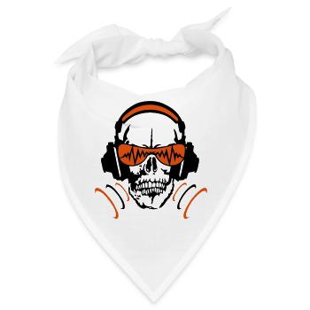 Kopfhörer Equalizer DJ Schädel Kopf Schädel 4 - Bandana - Weiß - Vorne