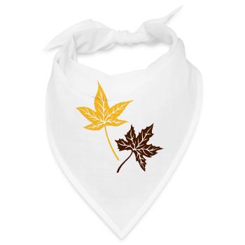 Ahorn, Herbst, Blätter, Ahornblätter - Bandana - Weiß - Vorne