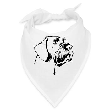 Deutsch Drahthaar Portrait - Bandana - Weiß - Vorne