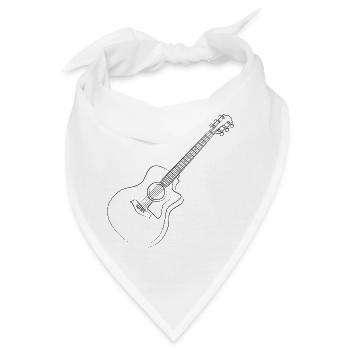 Gitarre Gitarrist Musiker - Bandana - Weiß - Vorne