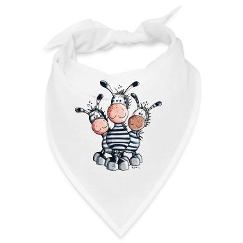 Süßes Zebra Trio - Bandana - Weiß - Vorne