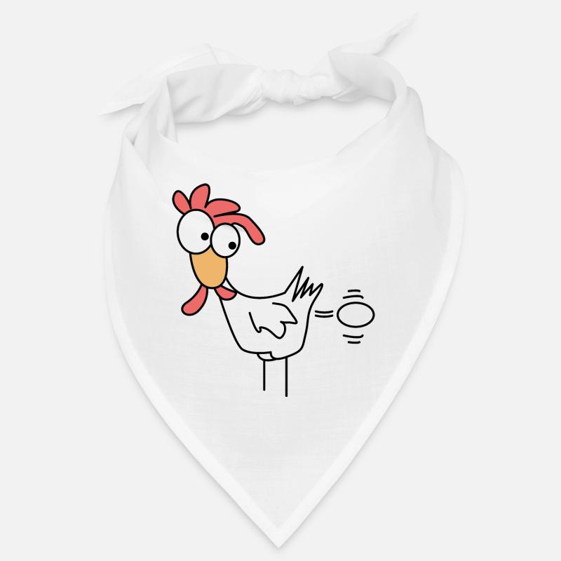 Le poulet pond un oeuf Bandana