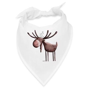 Knuffiger Elch - Bandana - Weiß - Vorne