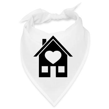 eigenheim haus herz symbol liebe gebaeude bauen wo - Bandana - Weiß - Vorne