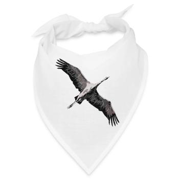 Kranich beim Flug in den Süden - Bandana - Weiß - Vorne