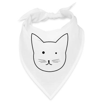 Schwarzweiss-Schnurrhaare des Katzenkopfes - Bandana - Weiß - Vorne